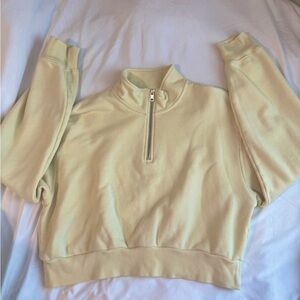 TNA Cozy Fleece Cropped 1/2 Zip Pullover
